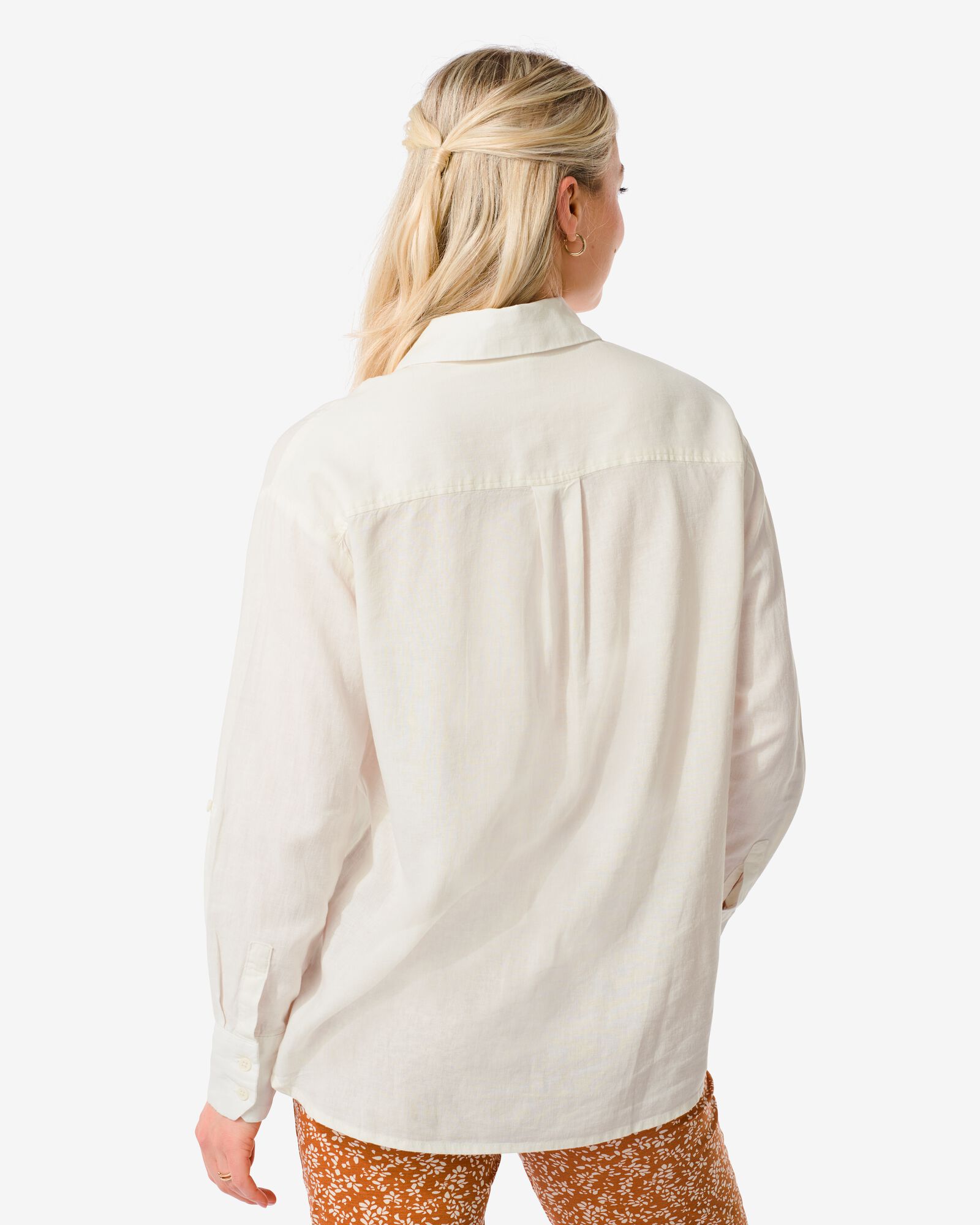 dames blouse Lizzy met linnen wit - 1000031360 - HEMA