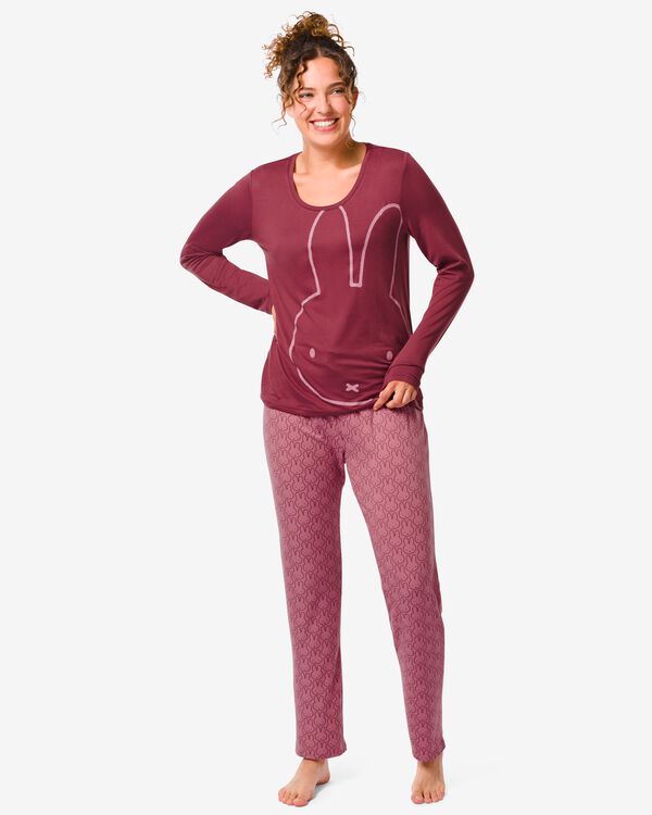 Nijntje dames pyjama micro mauve mauve - 23460205MAUVE - HEMA