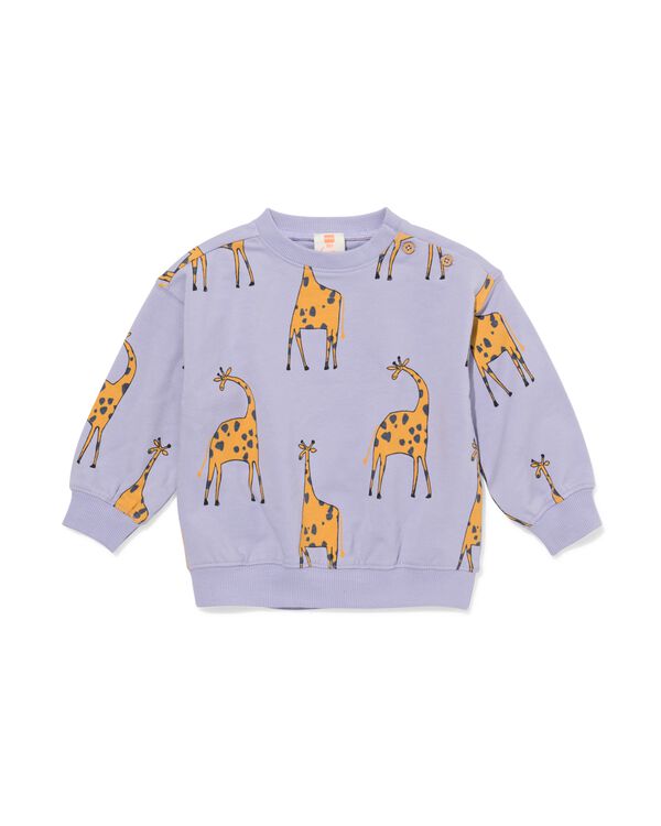 baby sweater giraf paars paars - 33129370PURPLE - HEMA