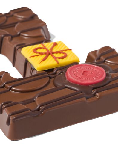 handgedecoreerde chocoladeletter melk T 180g - 24427420 - HEMA