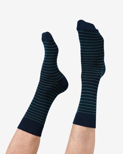 heren sokken met katoen grafisch - 5 paar donkerblauw - 1000030646 - HEMA