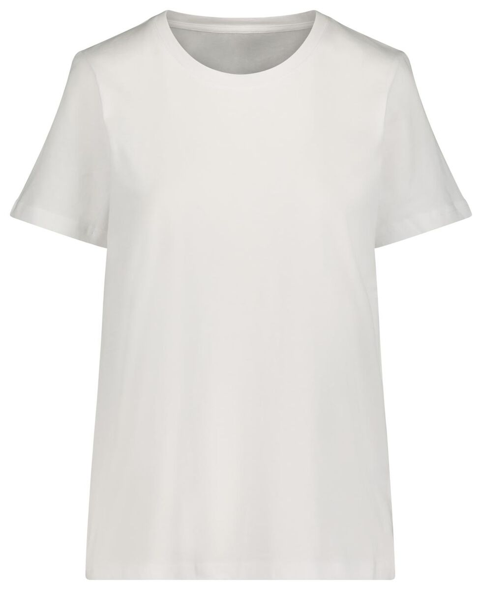 dames t-shirt katoen wit - 1000021136 - HEMA