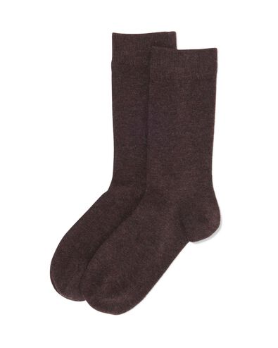 heren sokken met wol - 2 paar donkerbruin donkerbruin - 4130825DARKBROWN - HEMA