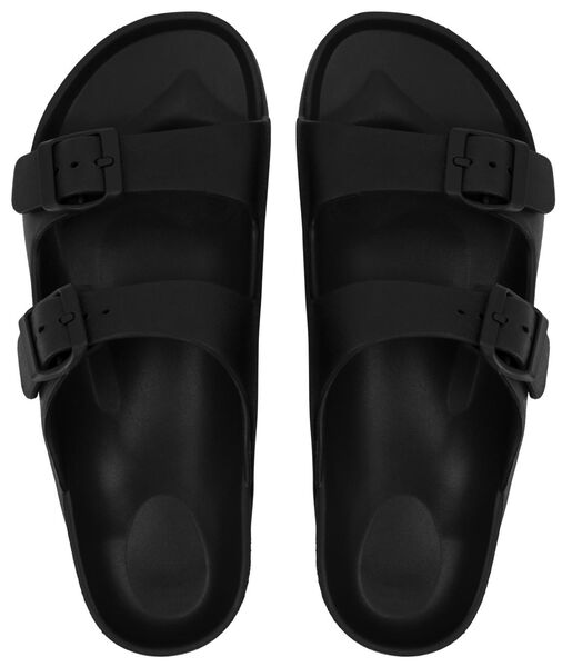 dames slippers met dubbele wreefband zwart 37/38 - 34800066 - HEMA