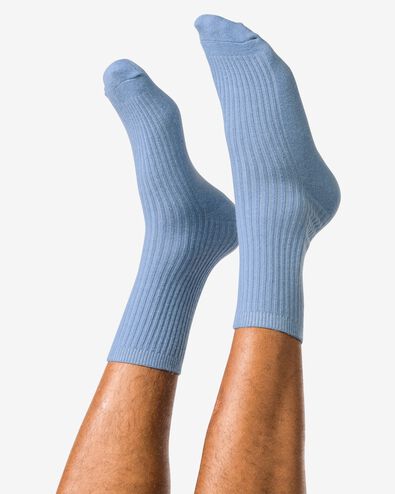 damessokken rib - 1 paar lichtblauw lichtblauw - 4233145LIGHTBLUE - HEMA