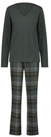 dames pyjama jersey/flanel groen groen - 1000028618 - HEMA