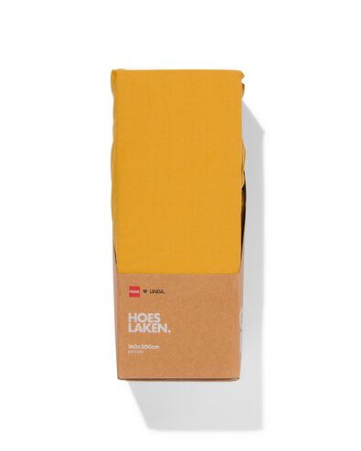 LINDA. hoeslaken percal 160x200 gezellig geel - 5183061 - HEMA