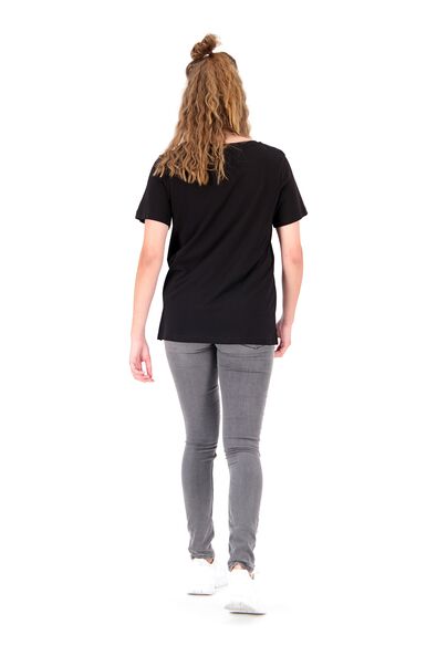 dames t-shirt met bamboe zwart XL - 36321384 - HEMA