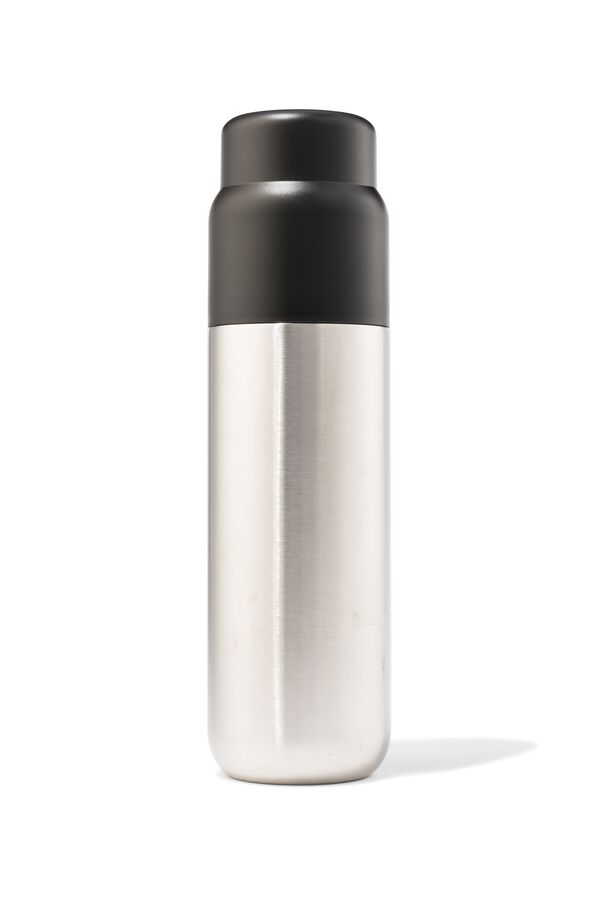 isoleerfles dubbelwandig rvs zilver 1L - 80650082 - HEMA