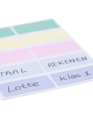 etiketten 3.8x1.9 pastel - 120 stuks - 14160032 - HEMA