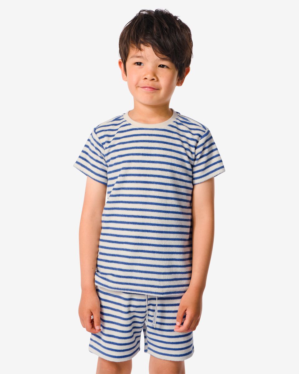 kinder t-shirt badstof strepen donkerblauw donkerblauw - 1000031457 - HEMA