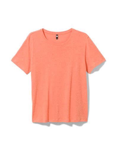 dames t-shirt Annie met linnen roze - 1000031353 - HEMA