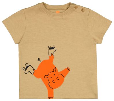 baby t-shirt nijlpaard zand - 1000027754 - HEMA