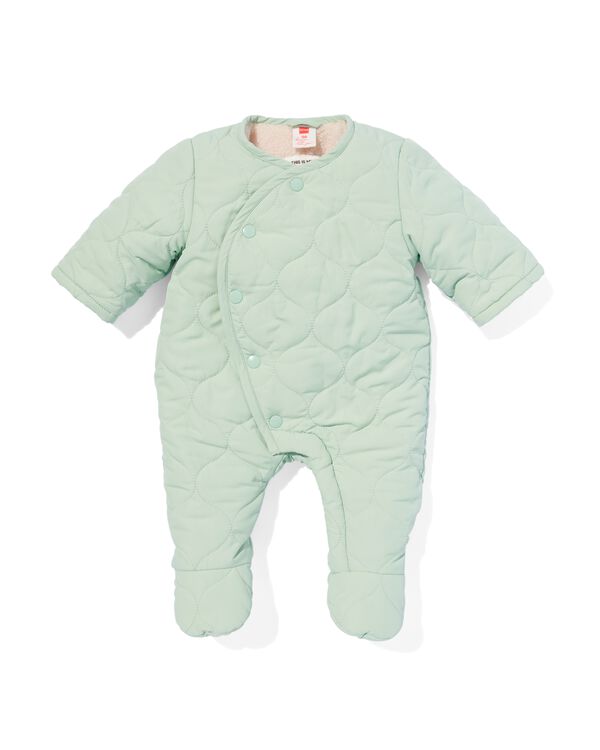 newborn padded jumpsuit  groen groen - 33473610GREEN - HEMA