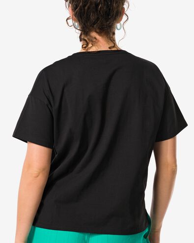 dames t-shirt Daisy zwart M - 36262552 - HEMA