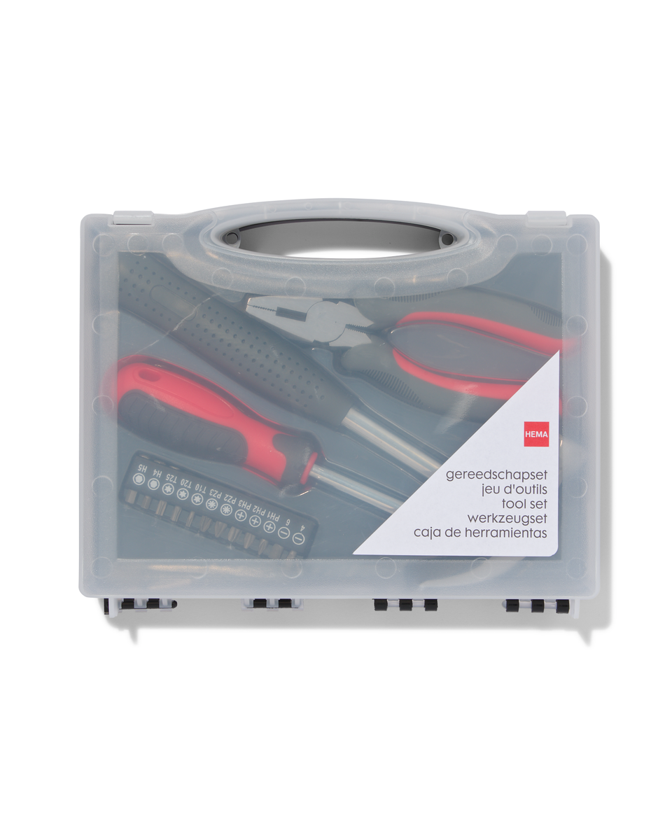 hamer, tang en schroevendraaier in koffer - 81060016 - HEMA