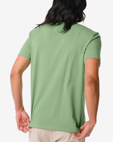 heren t-shirt regular fit o-hals groen XXL - 2114044 - HEMA