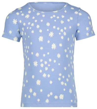 kinder t-shirt bloemen blauw - 1000023142 - HEMA