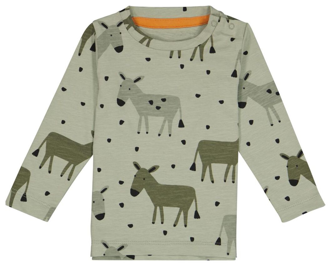 baby t-shirt ezel groen - 1000028205 - HEMA