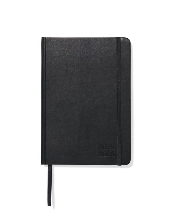 schoolagenda 25-26 21.4x15cm PU zwart - 14580194 - HEMA