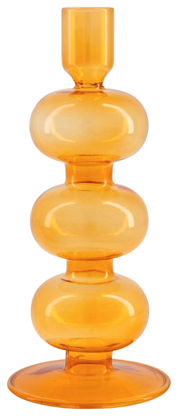 kandelaar glas op voet Ø8x20 oranje - 13322081 - HEMA