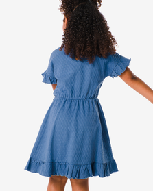 kinder jurk met ruffles blauw blauw - 1000031421 - HEMA