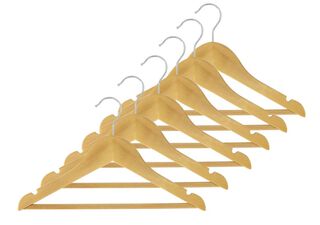 Kledinghangers Kind Hout - 6 Stuks (naturel)