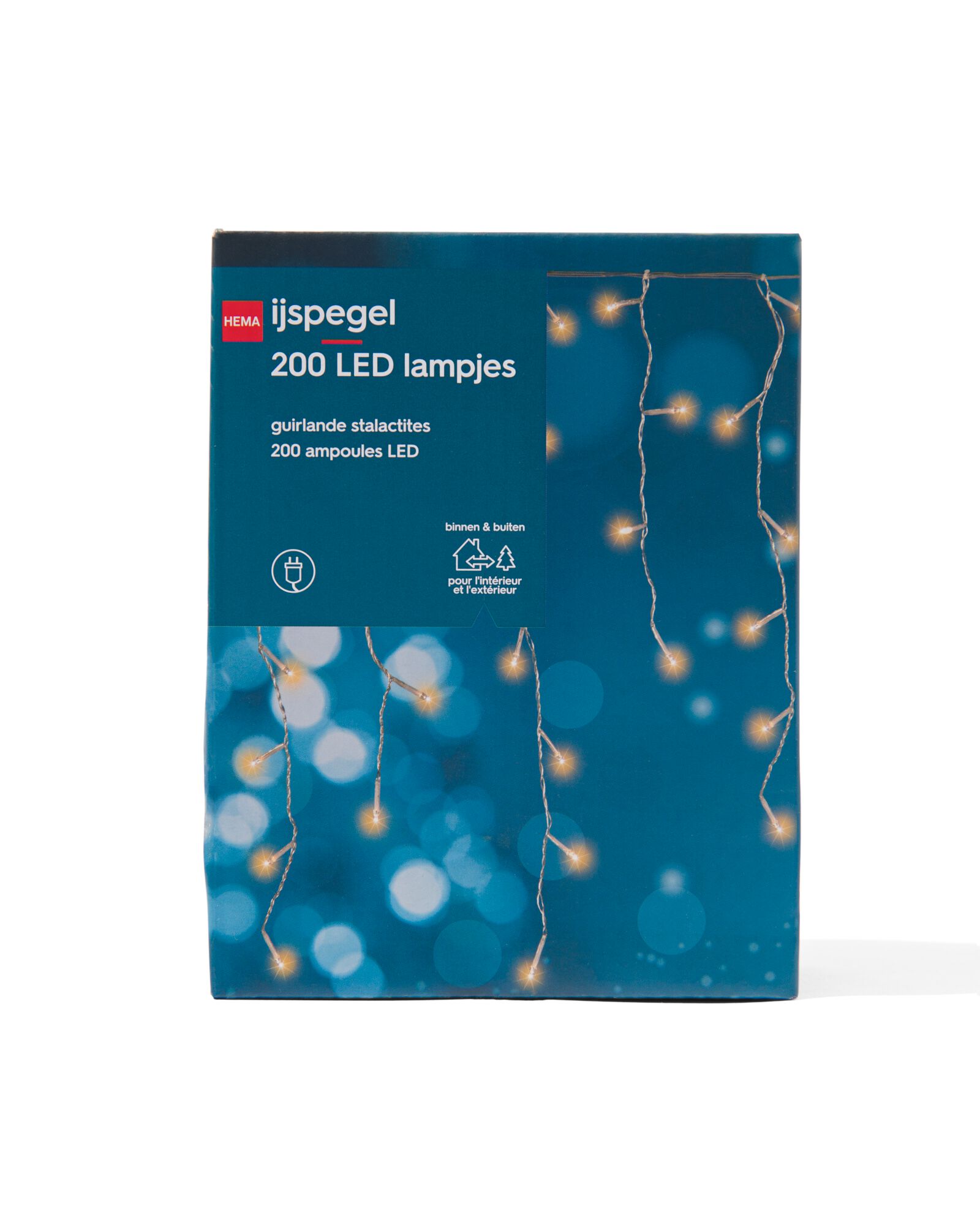 lichtsnoer 12m met 200 LED ijspegels - 25590088 - HEMA