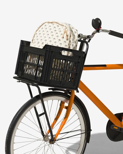 Telegraaf ledematen Rondlopen fietskrat recycled 30L - zwart - HEMA