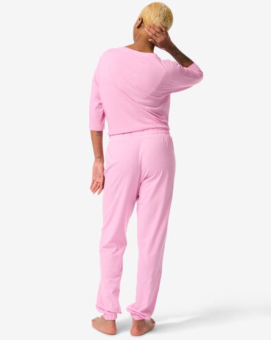 damespyjamabroek met katoen  fluor roze fluor roze - 23470360FLUORPINK - HEMA