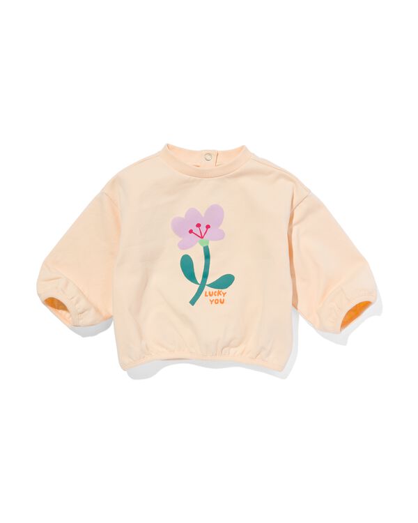 babysweater met bloem perzik perzik - 33038650PEACH - HEMA