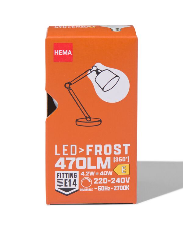 led kogel glass frost E14 4.2W 470lm dim - 20070045 - HEMA