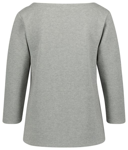 dames t-shirt structuur grijs - 1000021713 - HEMA