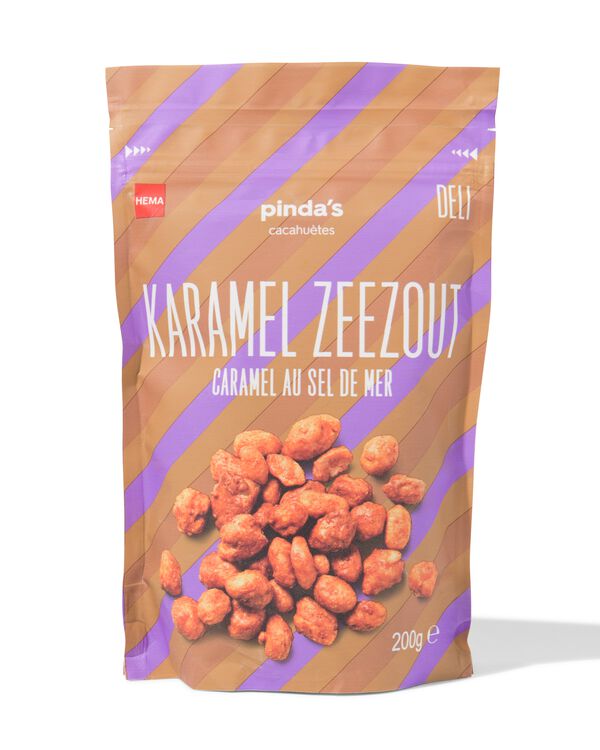 gecoate pinda karamel zeezout 200g - 10650312 - HEMA