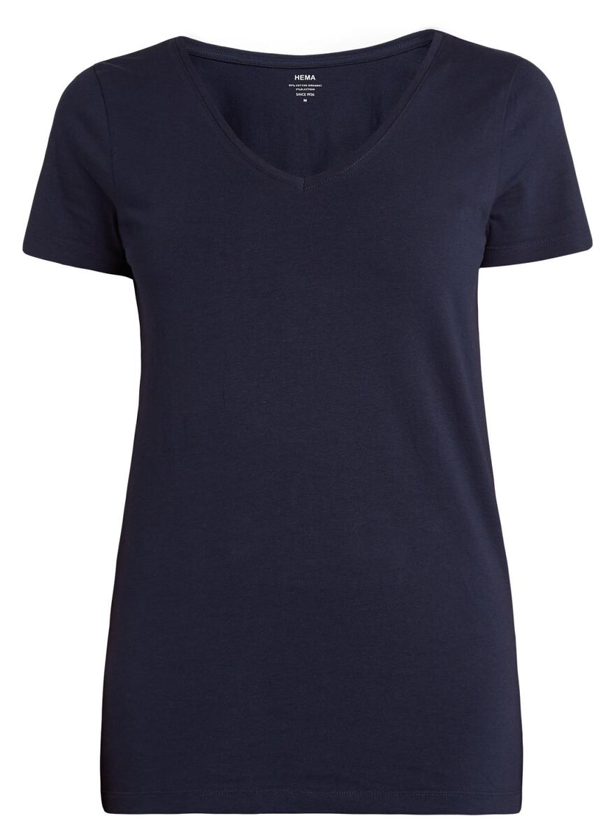 dames t-shirt donkerblauw XL - 36301768 - HEMA