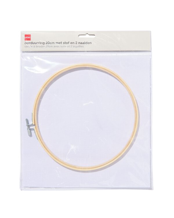 borduurring Ø20cm met stof en 2 naalden - 60760053 - HEMA