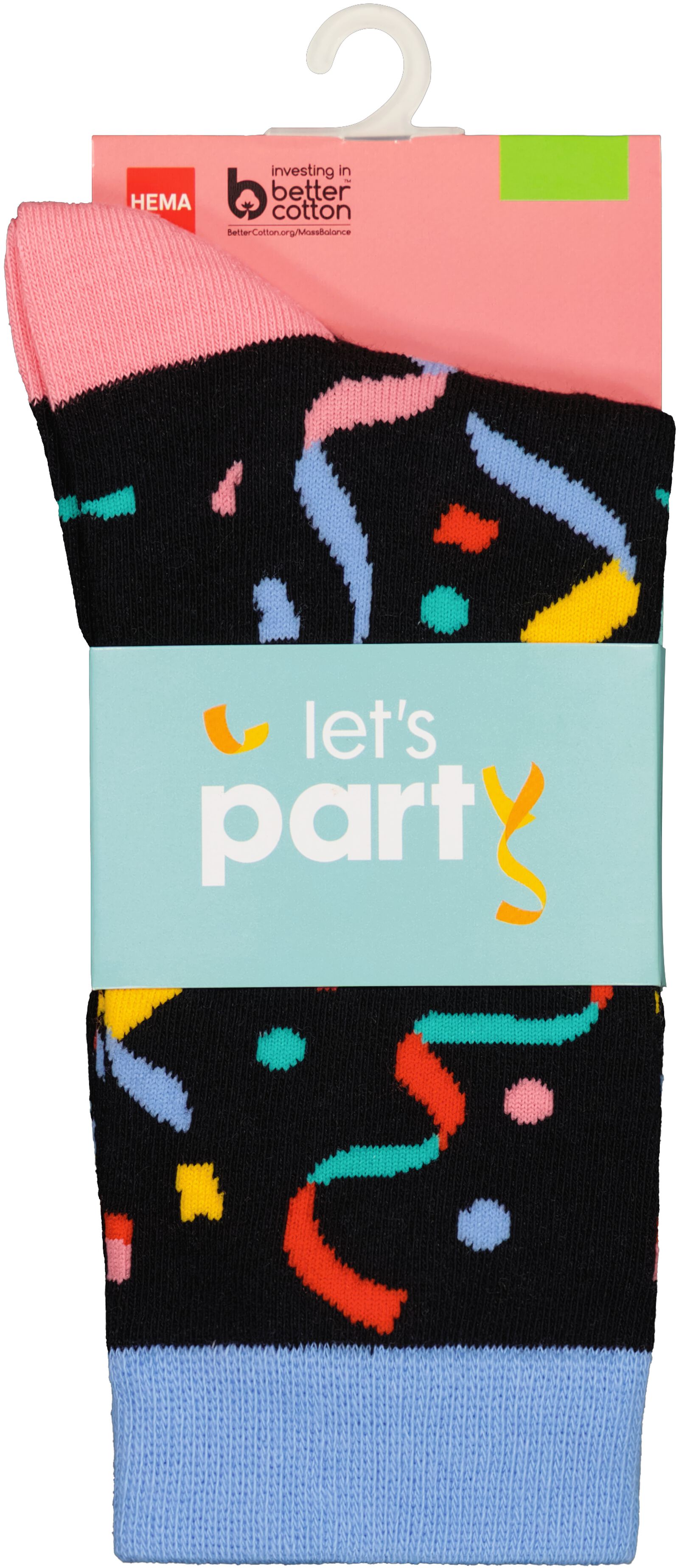 sokken met katoen lets party zwart zwart - 1000029354 - HEMA