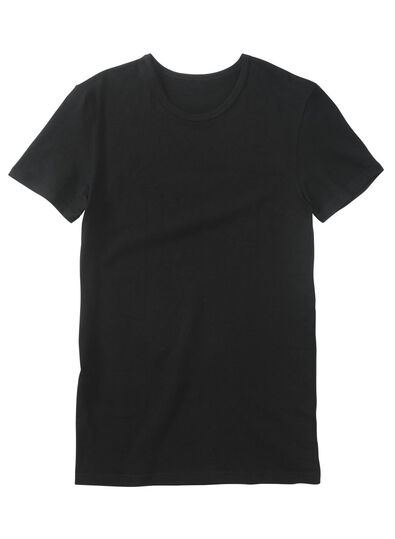 heren t-shirt slim fit o-hals naadloos - 2 stuks zwart - 1000009782 - HEMA