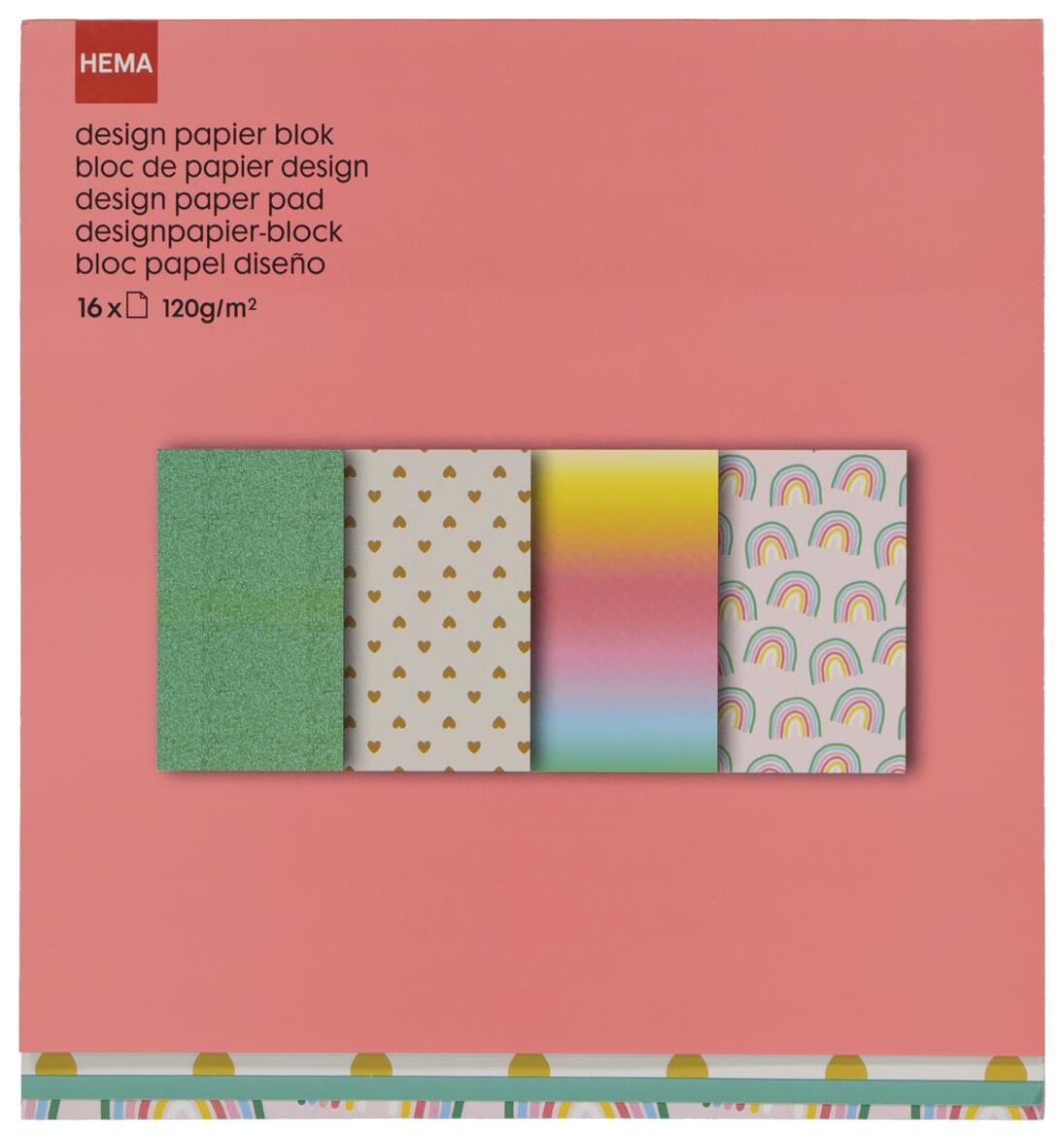 Menstruatie Mening gereedschap papierblok regenboog - 16 stuks - HEMA