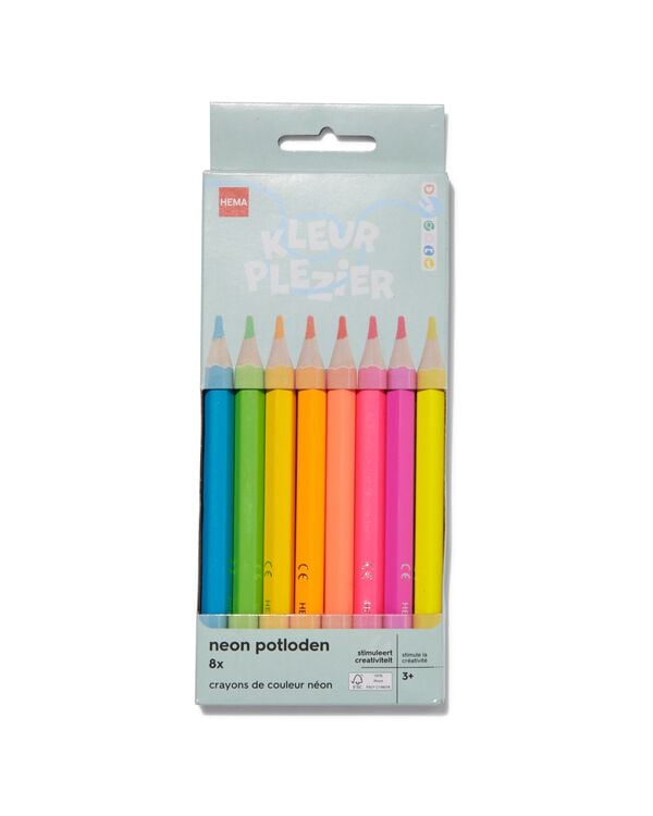kleurpotloden neon - 8 stuks - 15990049 - HEMA