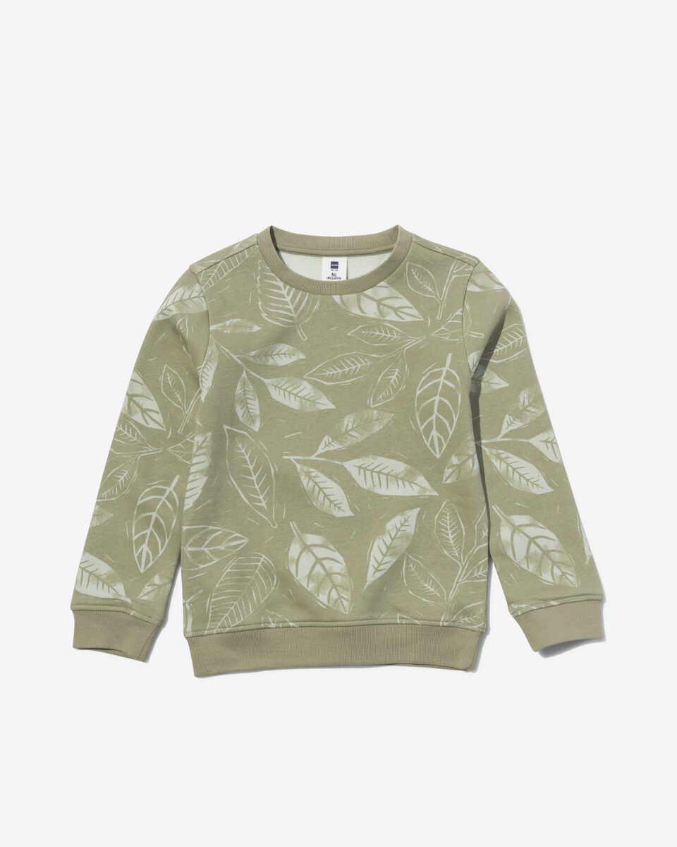 kinder sweater bladeren groen groen - 1000029826 - HEMA