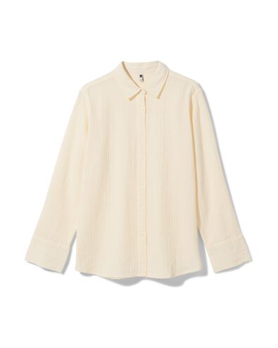 damesblouse Iris mousseline gebroken wit gebroken wit - 36231335OFFWHITE - HEMA