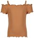 kinder t-shirt rib boothals bruin - 1000027643 - HEMA