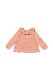 baby blouse broderie kraag lichtroze lichtroze - 1000029728 - HEMA