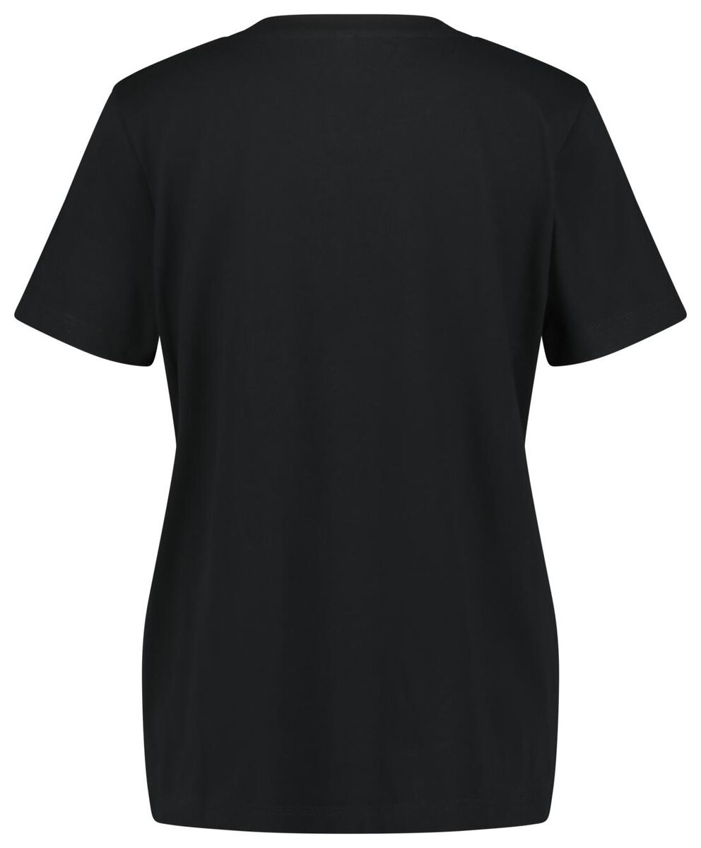 dames t-shirt zwart L - 36394783 - HEMA