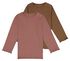 baby t-shirts rib - 2 stuks roze roze - 1000028189 - HEMA
