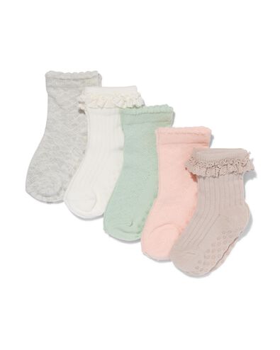 baby sokken met katoen - 5 paar multi 6-12 m - 4760022 - HEMA
