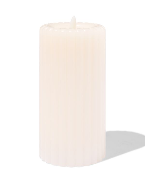 kaars LED ribbel ivoor  - 13550093 - HEMA