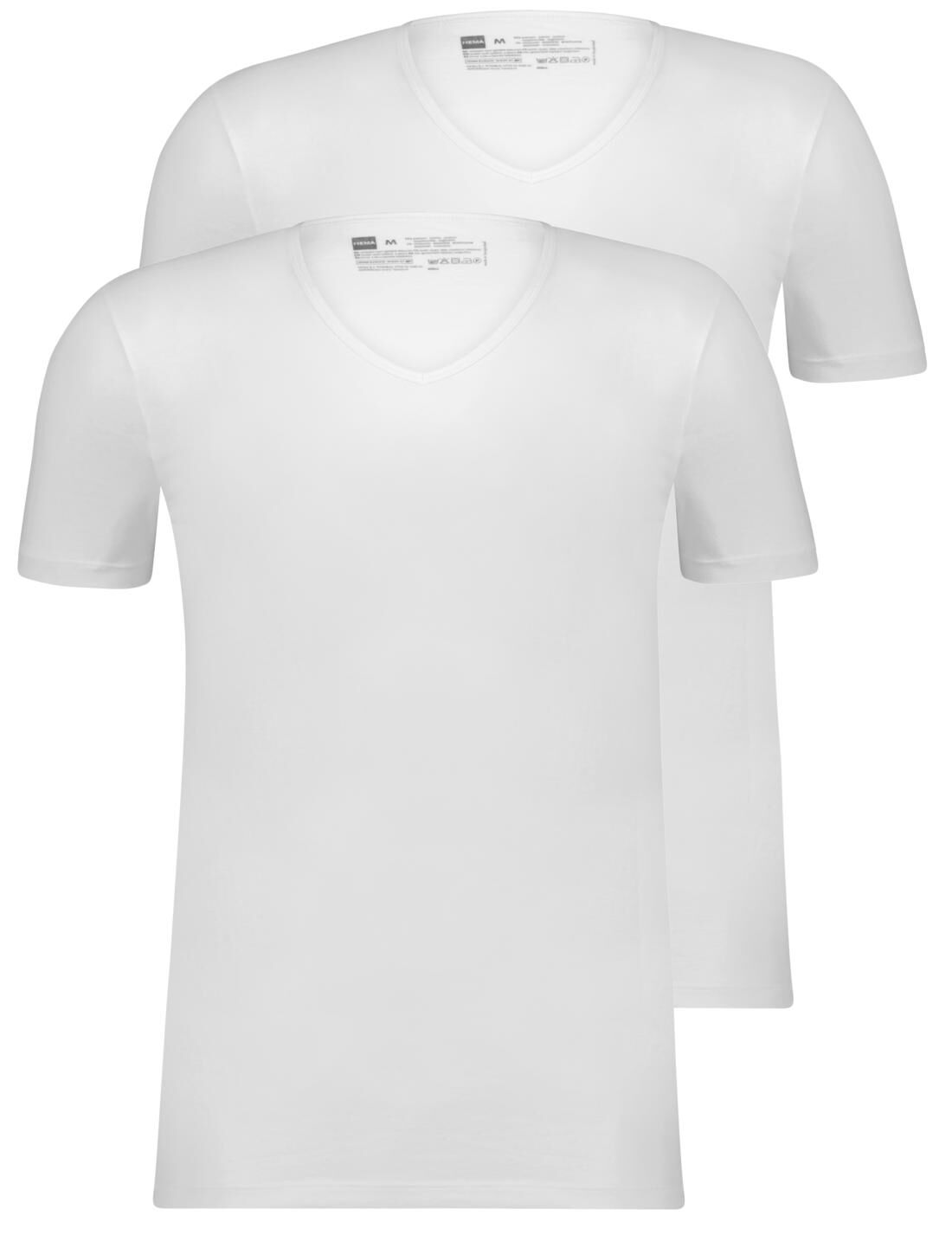 Wissmach V-hals shirt bruin-wit prints met een thema casual uitstraling Mode Shirts V-hals shirts 
