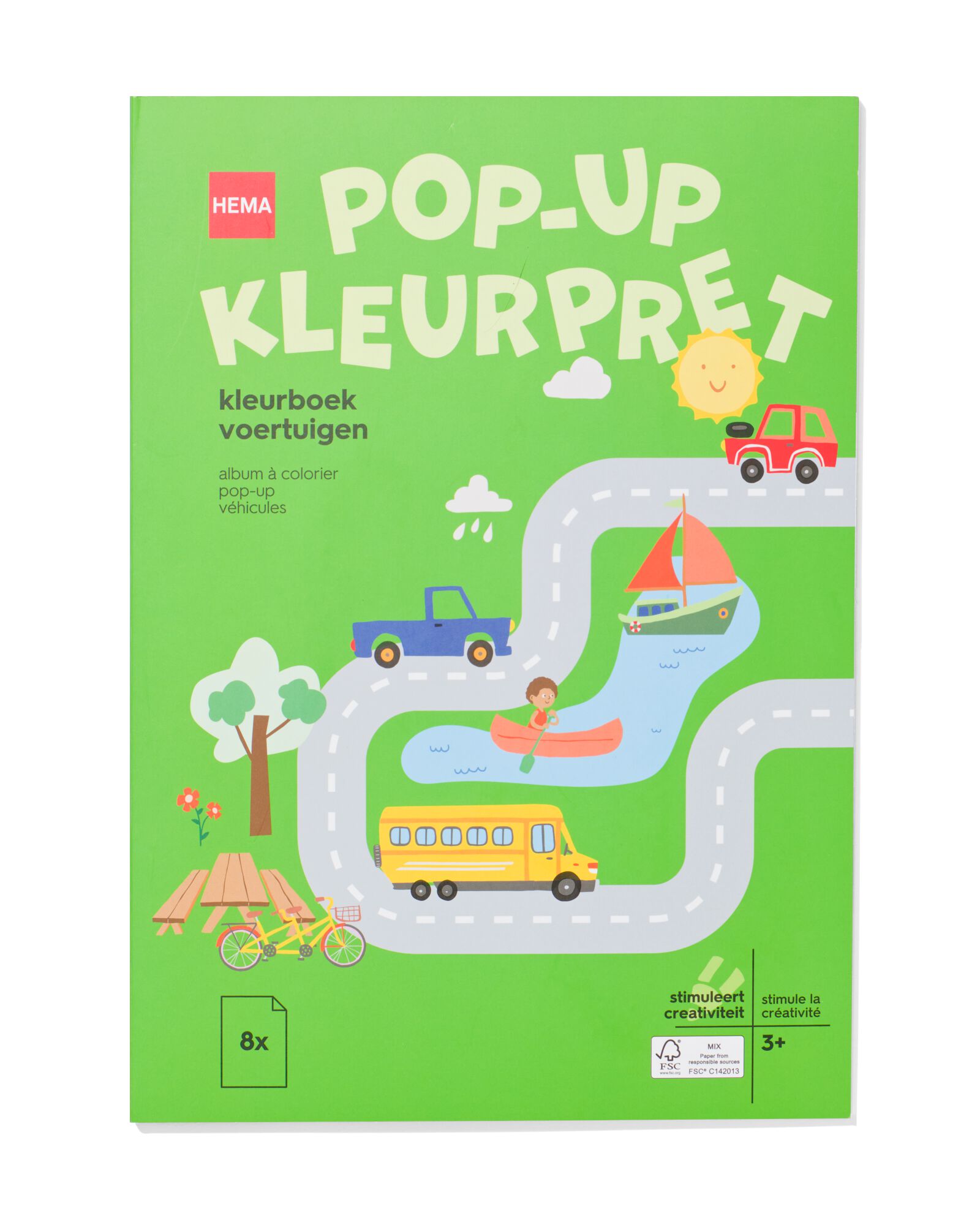 Image of HEMA Pop-up Kleurboek Voertuigen 27x19